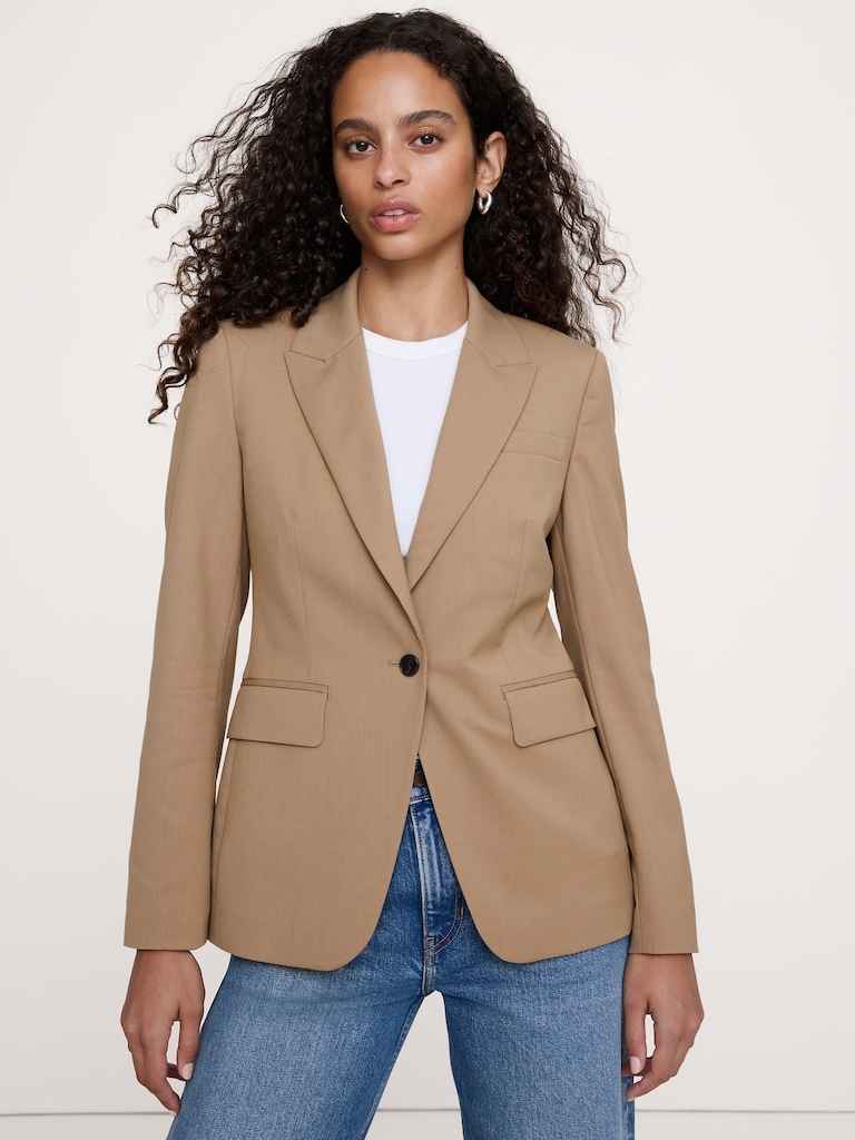 Slim Italian Lightweight Wool Blazer
