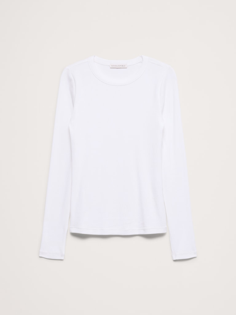 Ribbed Crew-Neck T-Shirt