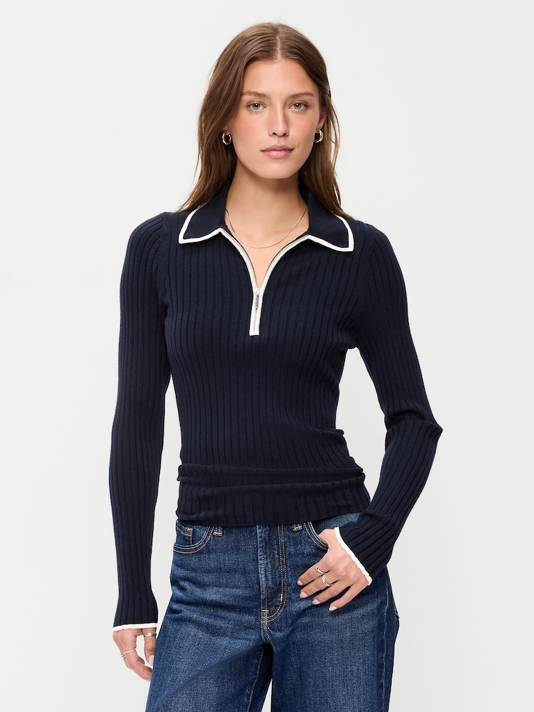 Long-Sleeve Half-Zip Top