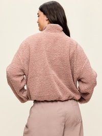 Loose Sherpa Quarter-Zip Pullover