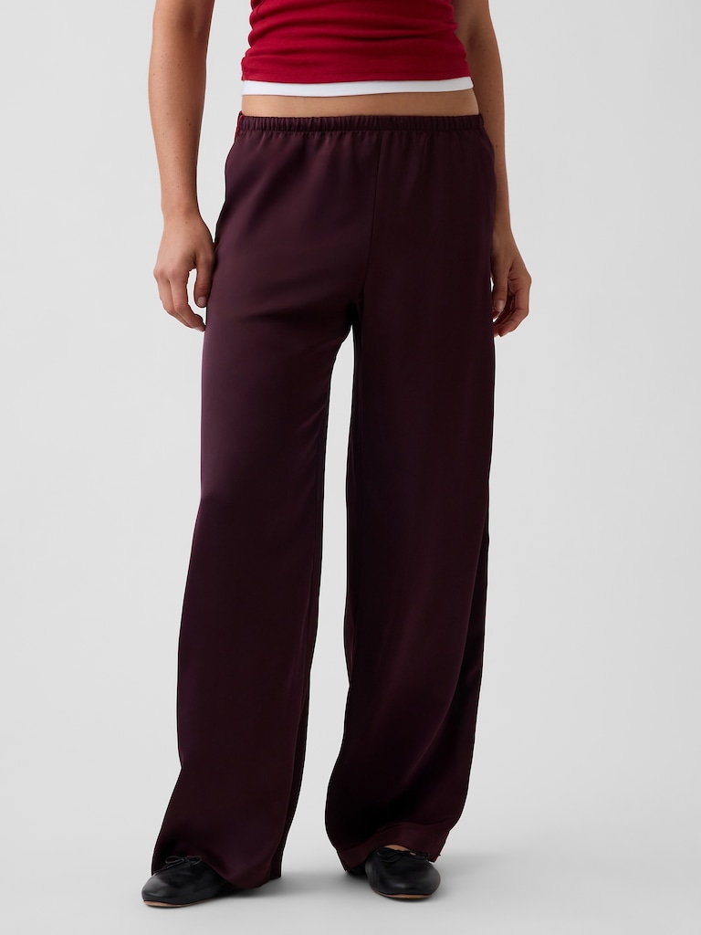 Satin Easy Wide-Leg Pants