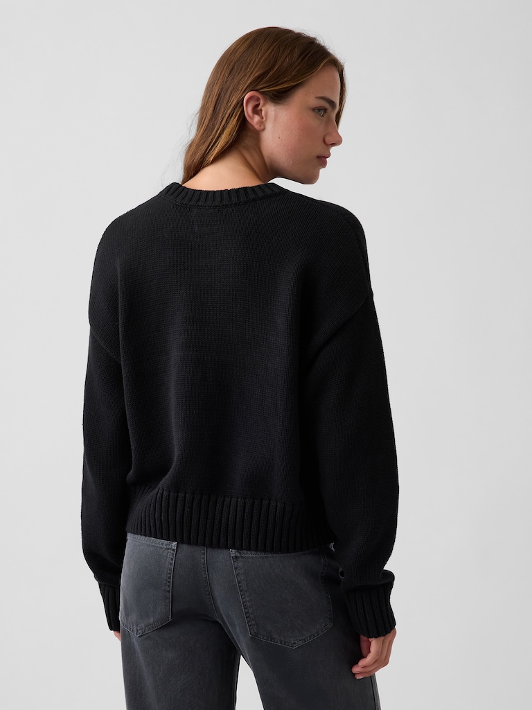 100% Cotton Oversized Crop Sweater