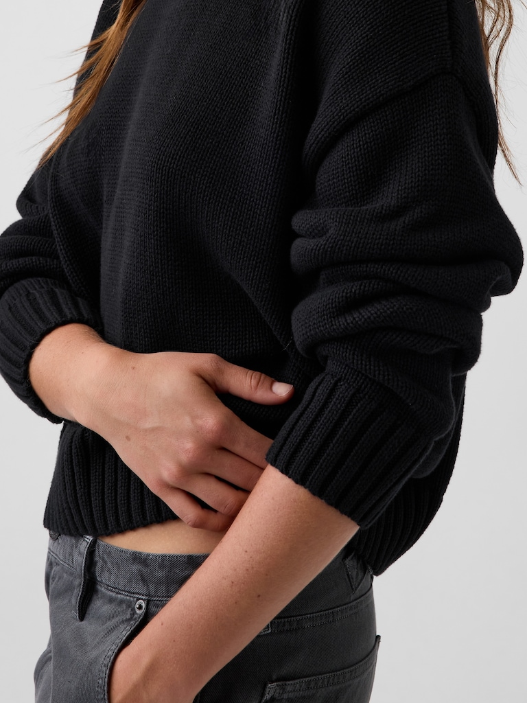 100% Cotton Oversized Crop Sweater