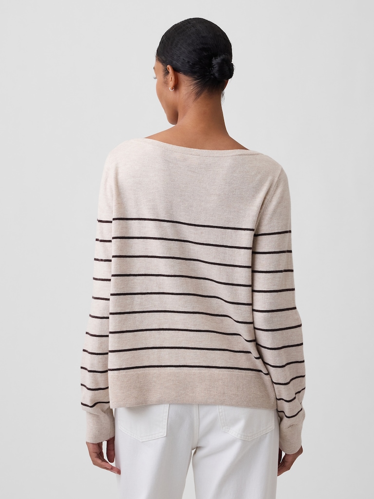 Relaxed Jersey Boatneck Sweater