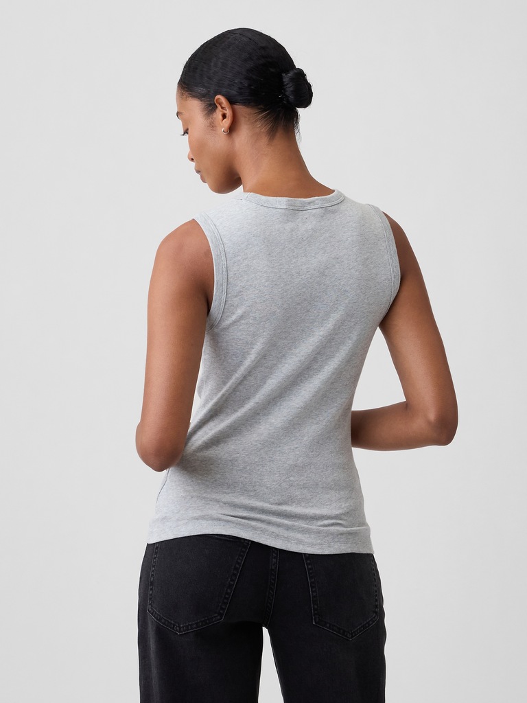 Modern Ribbed High-Neck Tank Top