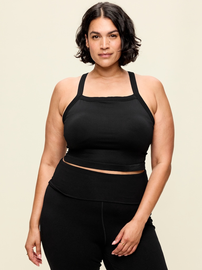 Seamless Square-Neck Longline Bra