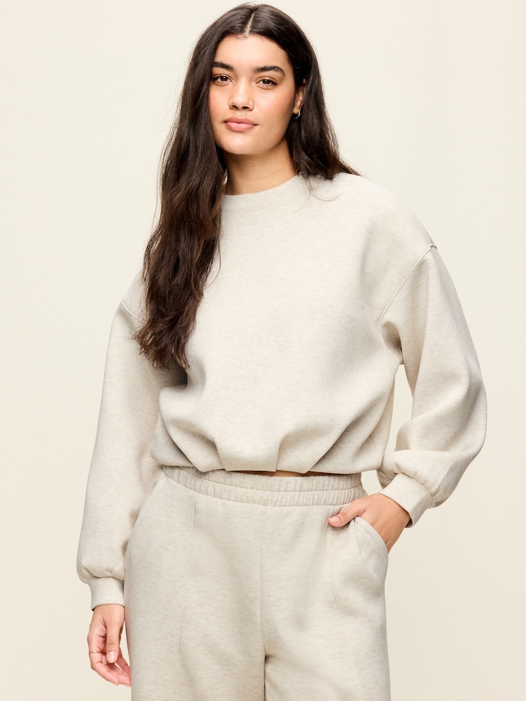 Bounce Fleece Bubble-Hem Sweatshirt