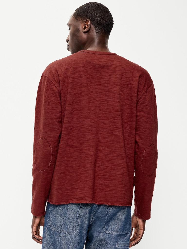 Long-Sleeve Slub Knit T-Shirt