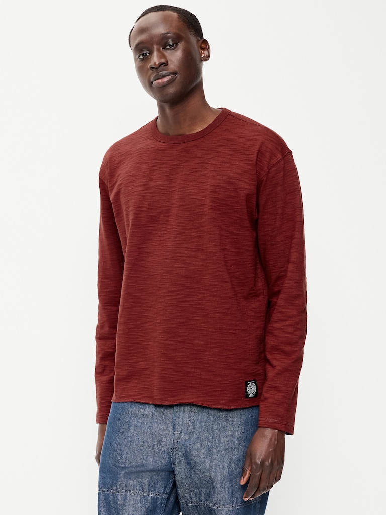 Long-Sleeve Slub Knit T-Shirt