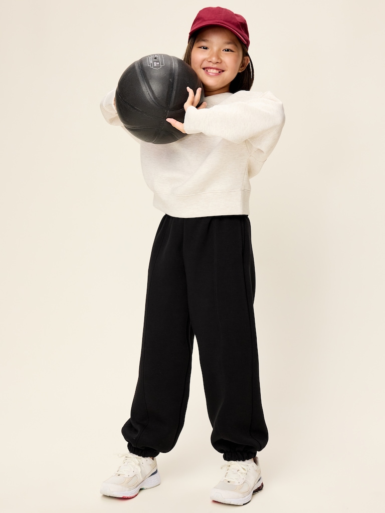 Pantalon de jogging en molleton raffiné à taille haute pour fille