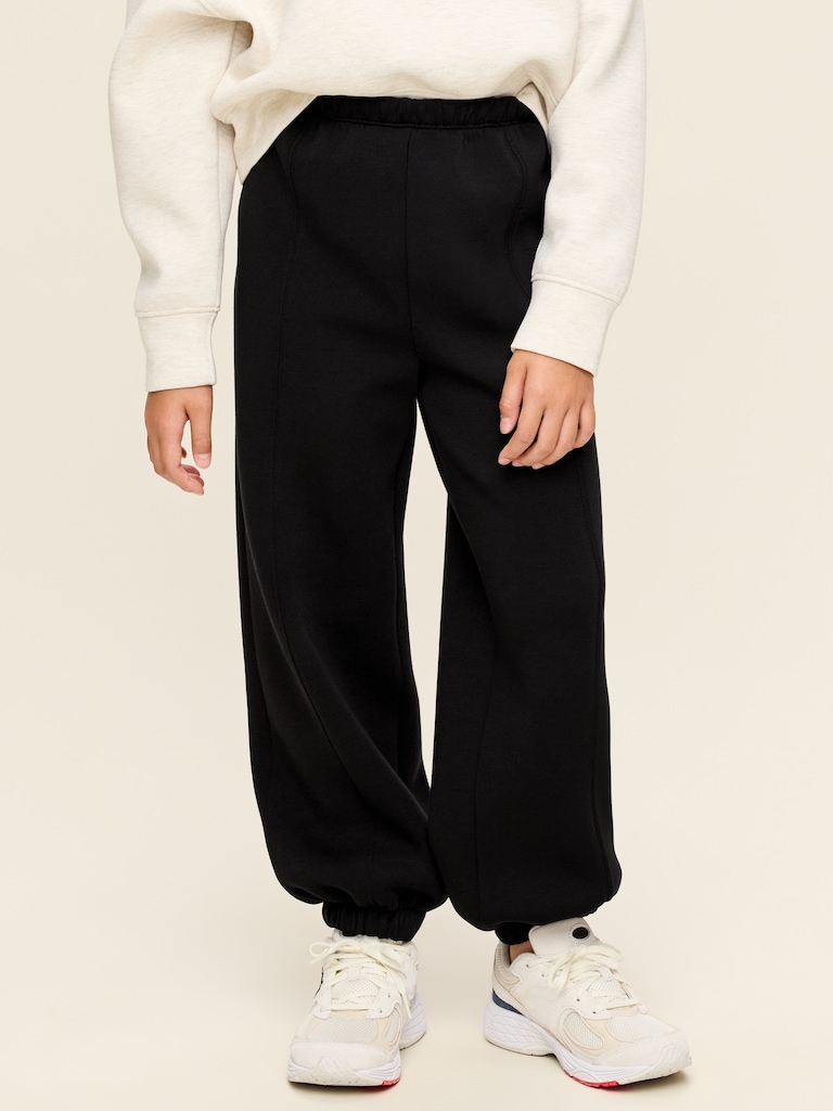 Pantalon de jogging en molleton raffiné à taille haute pour fille