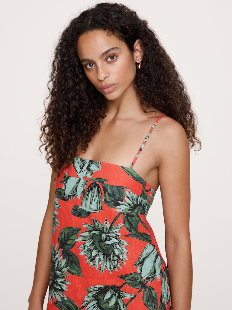 Strappy Linen Mini Dress