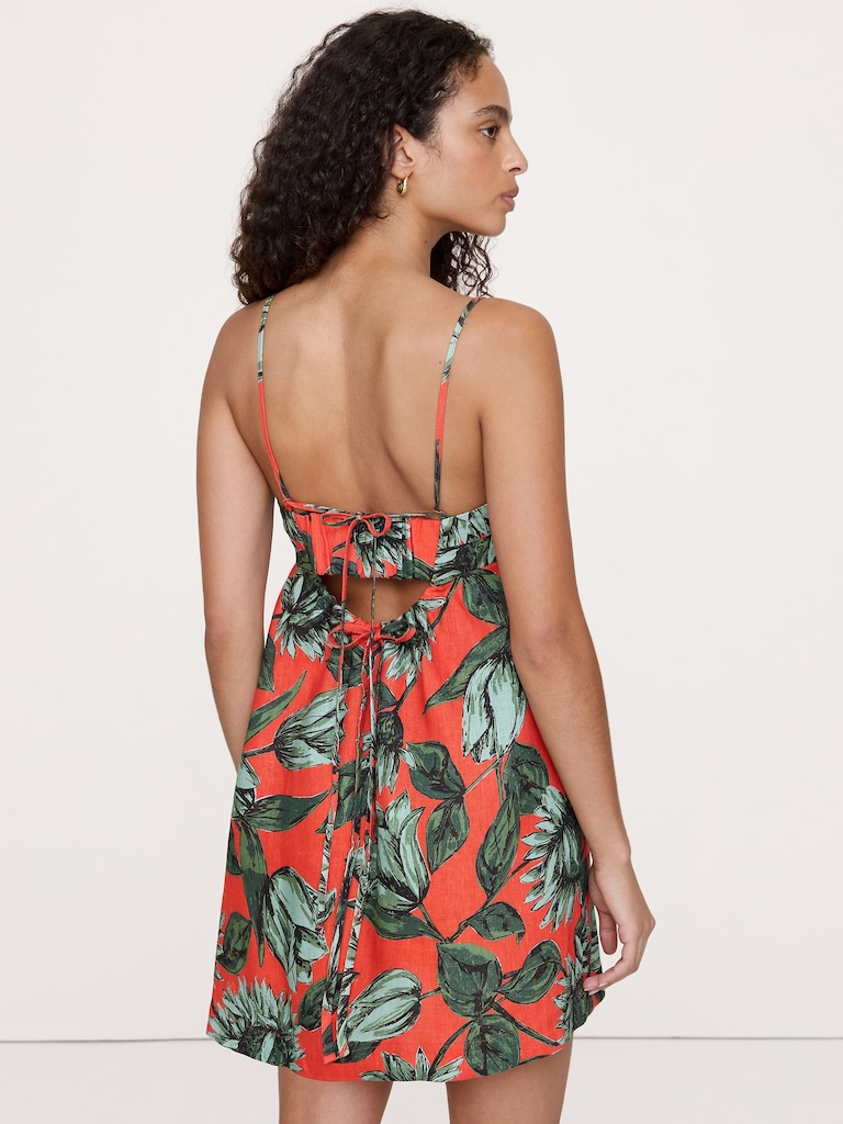 Strappy Linen Mini Dress