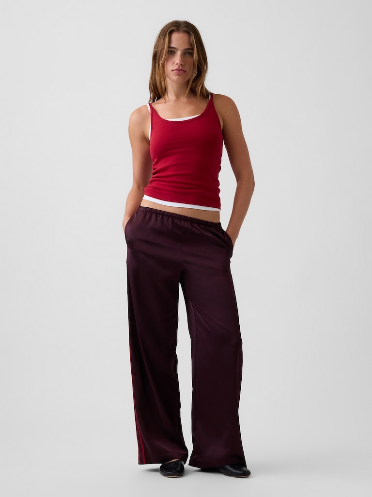 Satin Easy Wide-Leg Pants