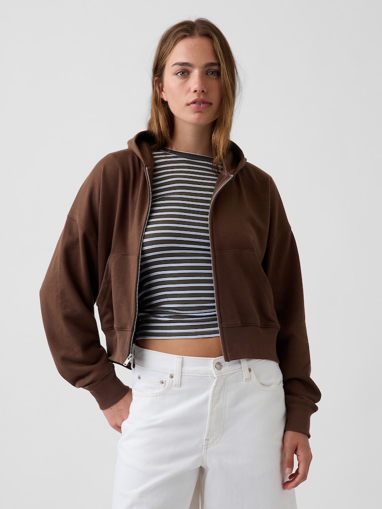VintageSoft Terry Oversized Wedge Zip Hoodie