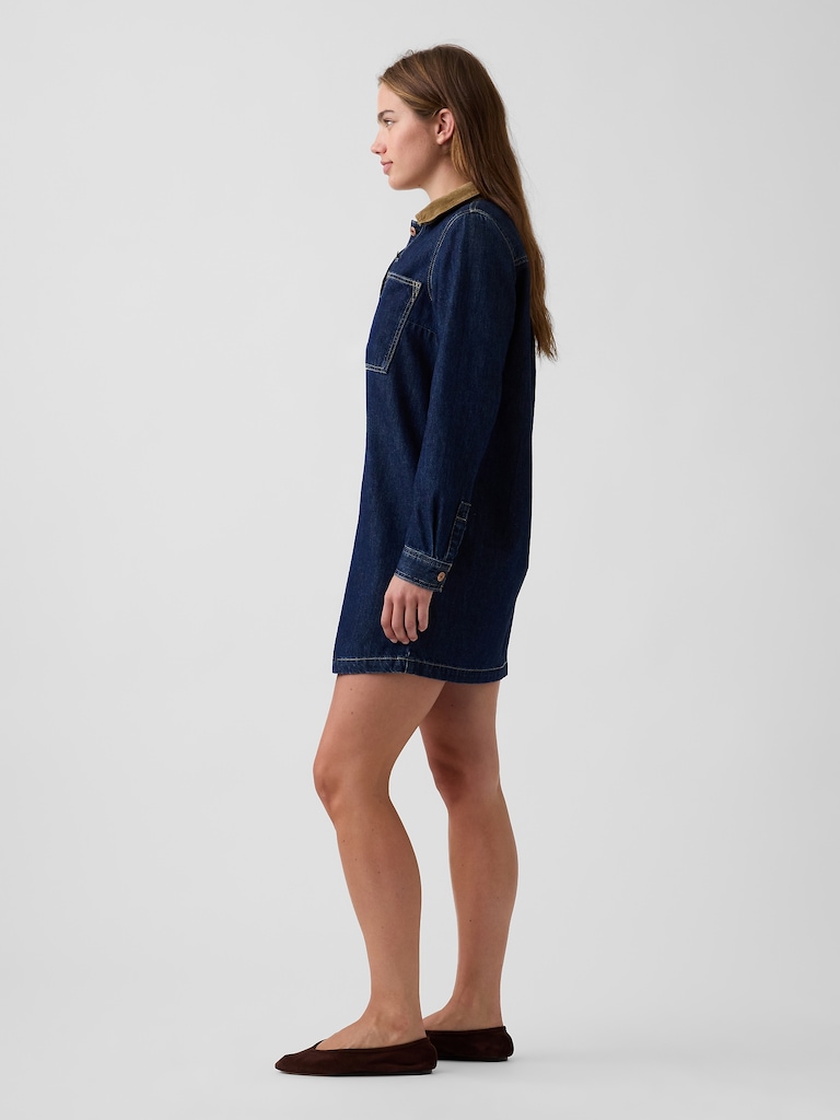 Denim Mini Shift Dress
