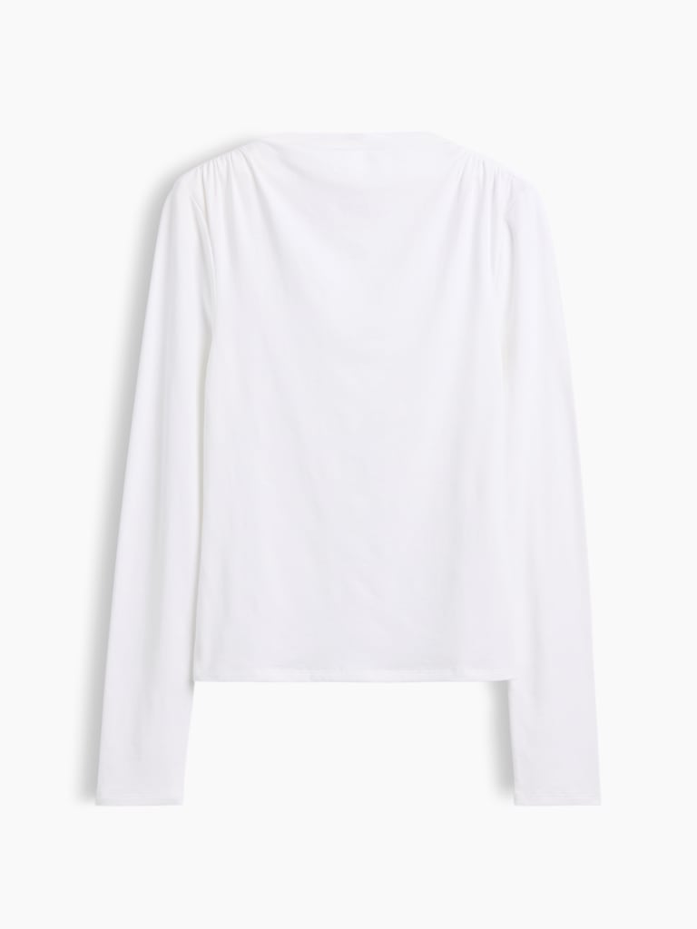 CloseKnit Jersey Funnel-Neck Ruched T-Shirt