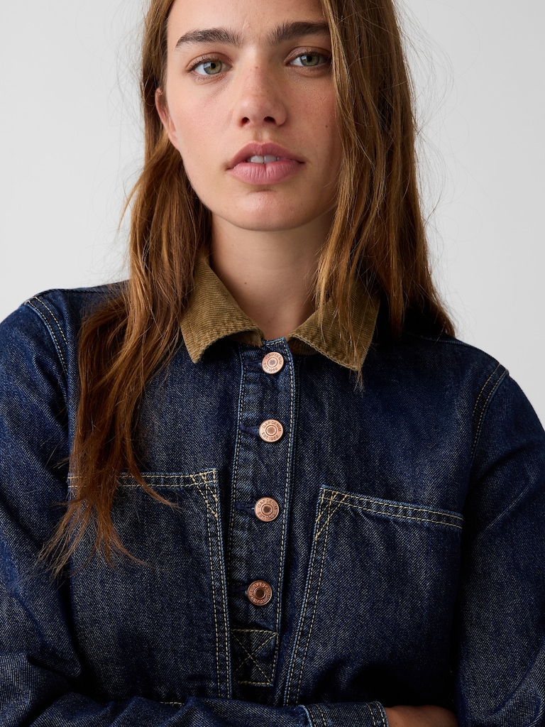 Denim Mini Shift Dress