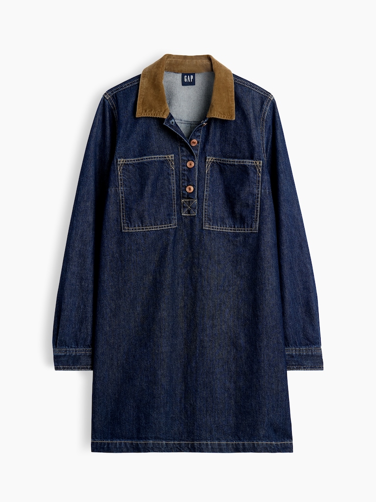 Denim Mini Shift Dress