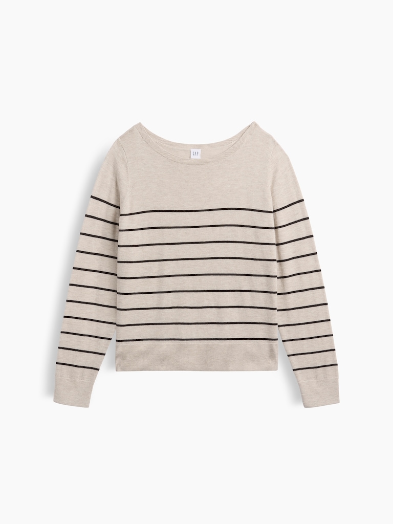 Relaxed Jersey Boatneck Sweater
