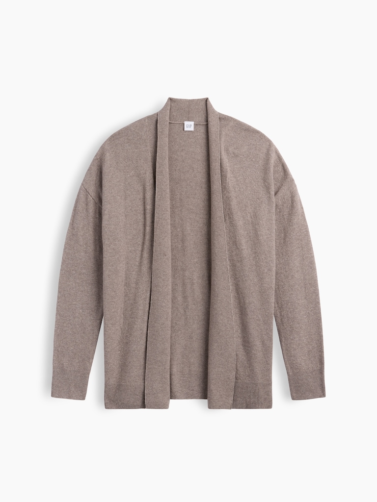 CashSoft Relaxed Open-Front Cardigan