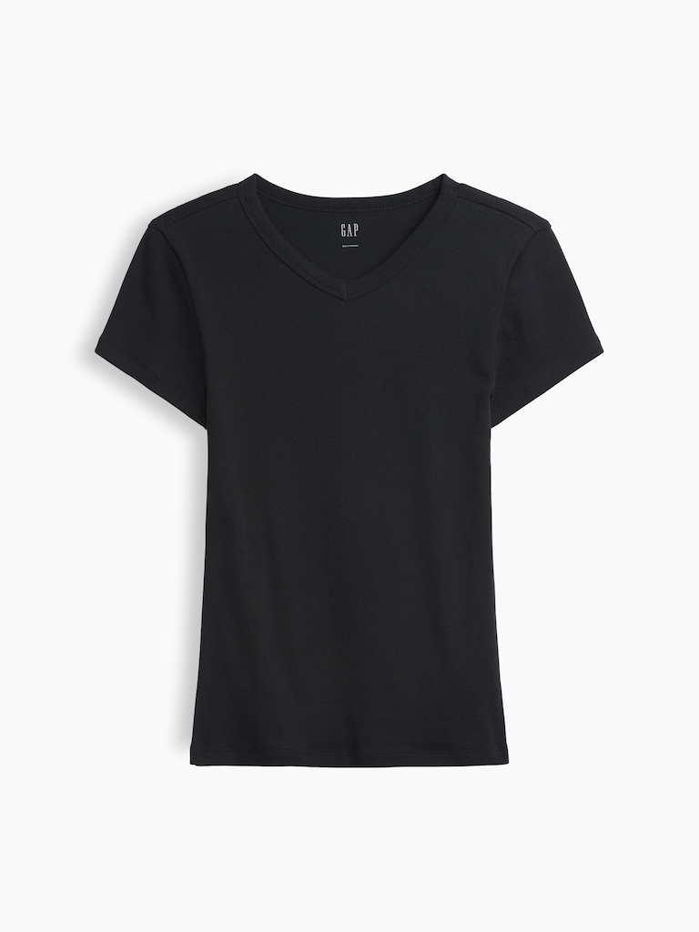 Modern Ribbed High-Neck T-Shirt