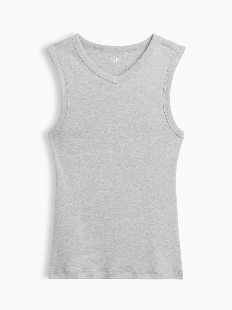 Modern Ribbed High-Neck Tank Top