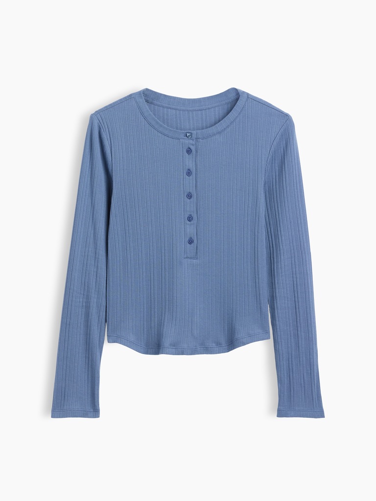 Kids Variegated Rib Henley T-Shirt