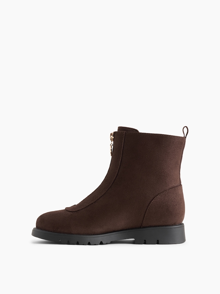Kids Vegan Suede Zip Boots