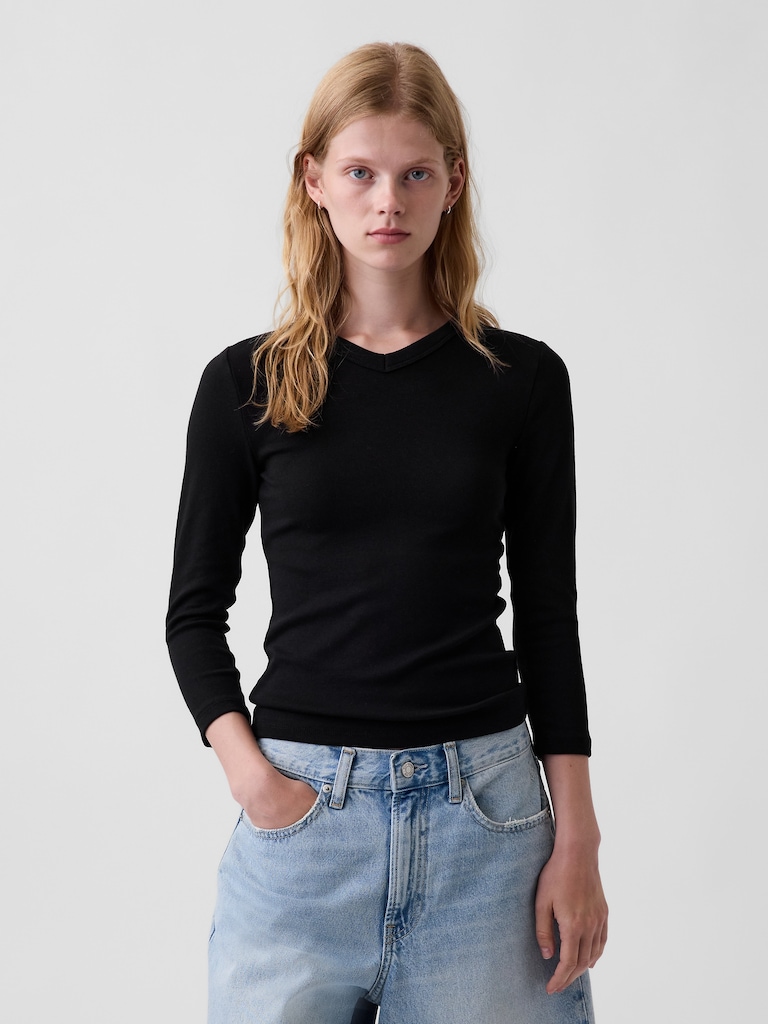 Modern High V-Neck T-Shirt