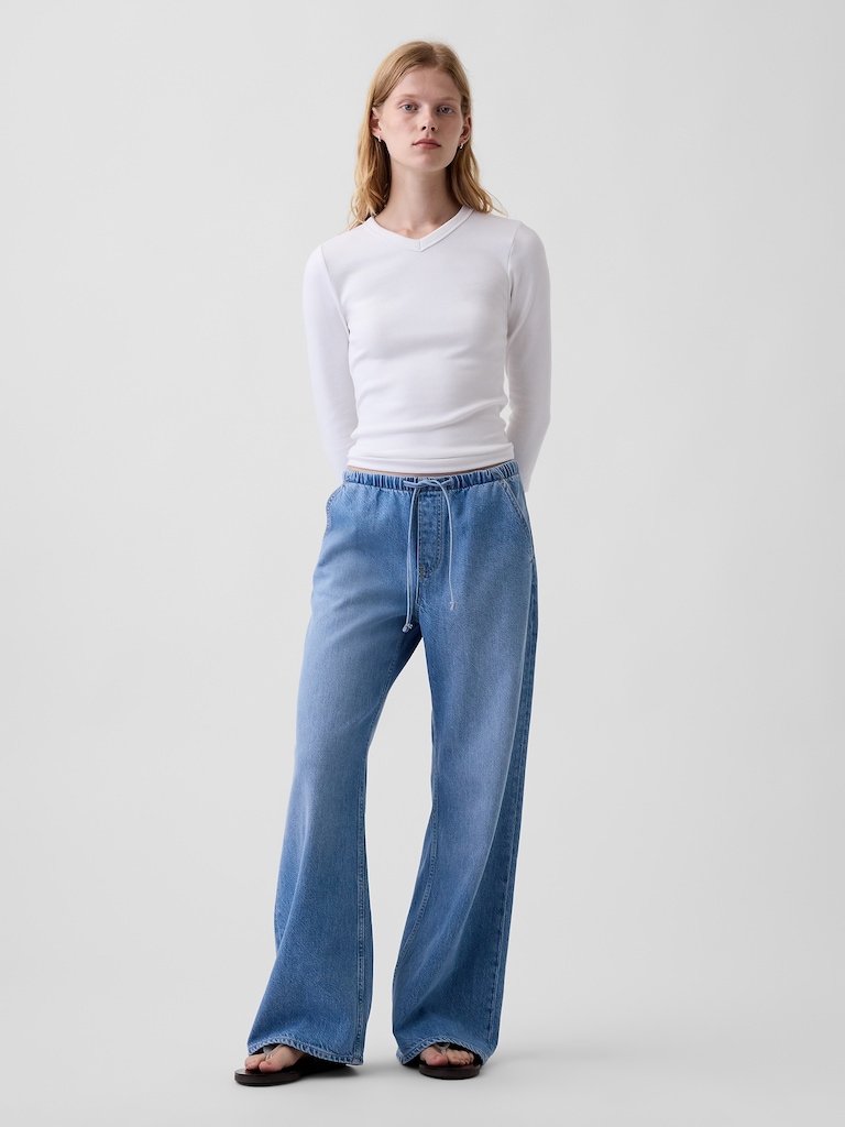 Low Rise UltraSoft Easy Baggy Flare Jeans