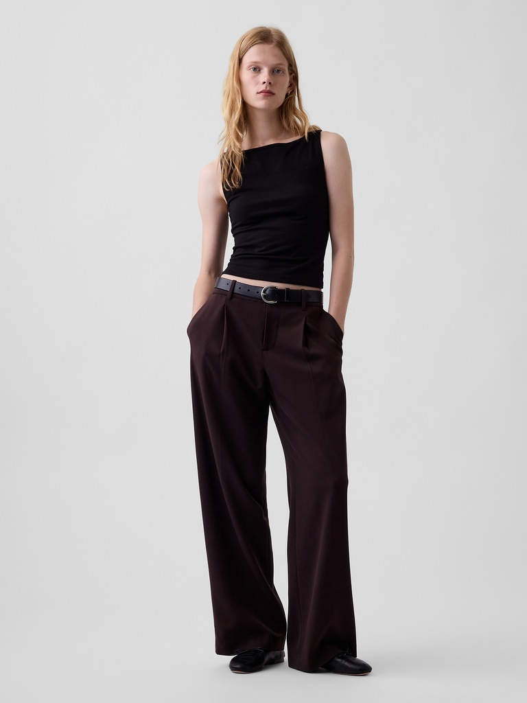 365 Low Rise Brushed Twill Pleated Trousers
