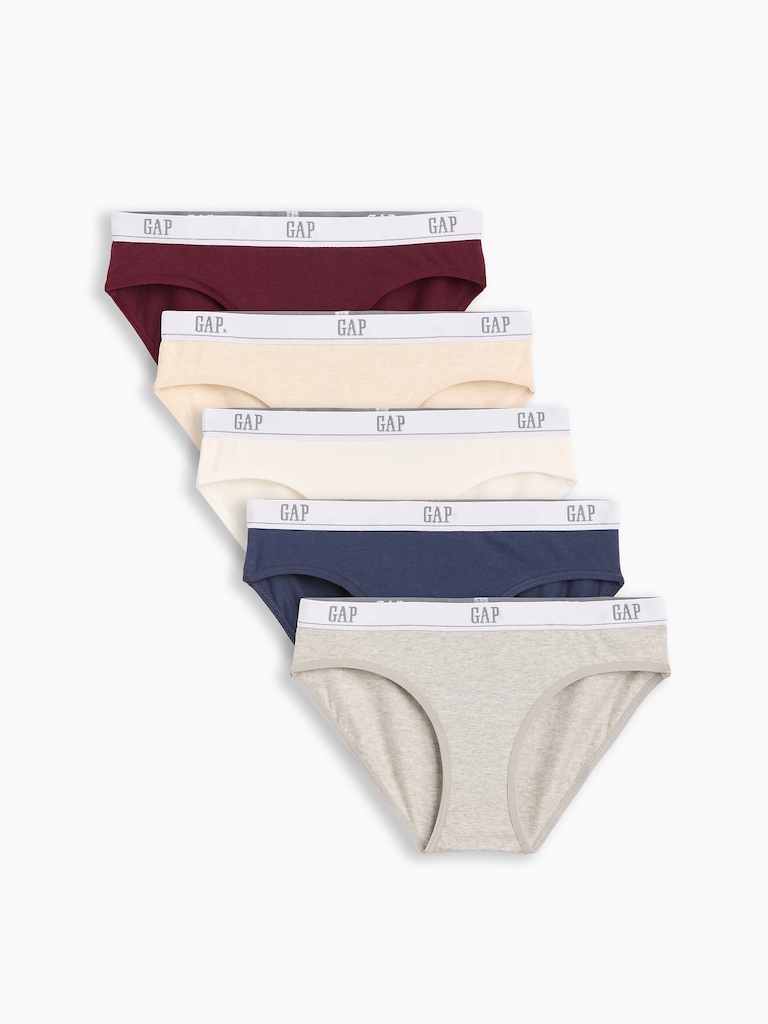 Organic Stretch Cotton Logo Bikini Briefs (5-Pack)