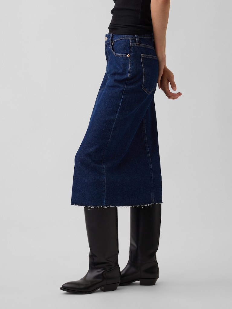 Denim Midi Pencil Skirt