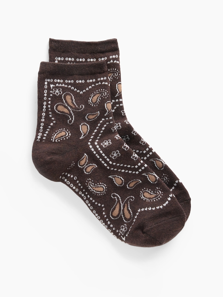 Paisley Half Crew Socks