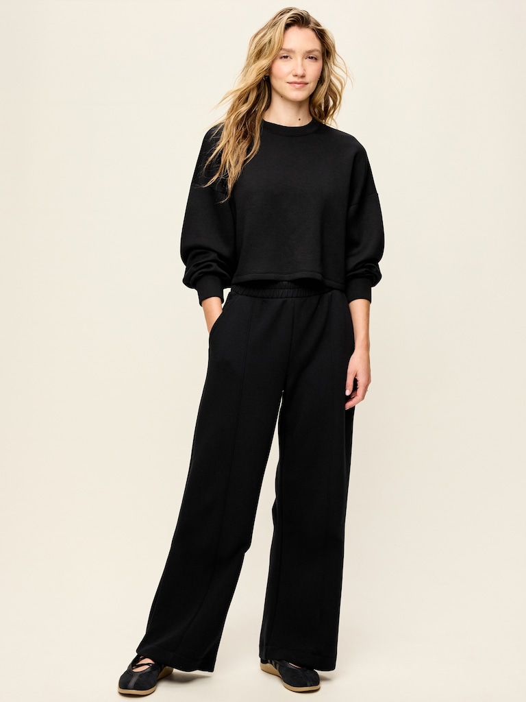 High-Waisted Bounce Fleece Wide-Leg Sweatpants