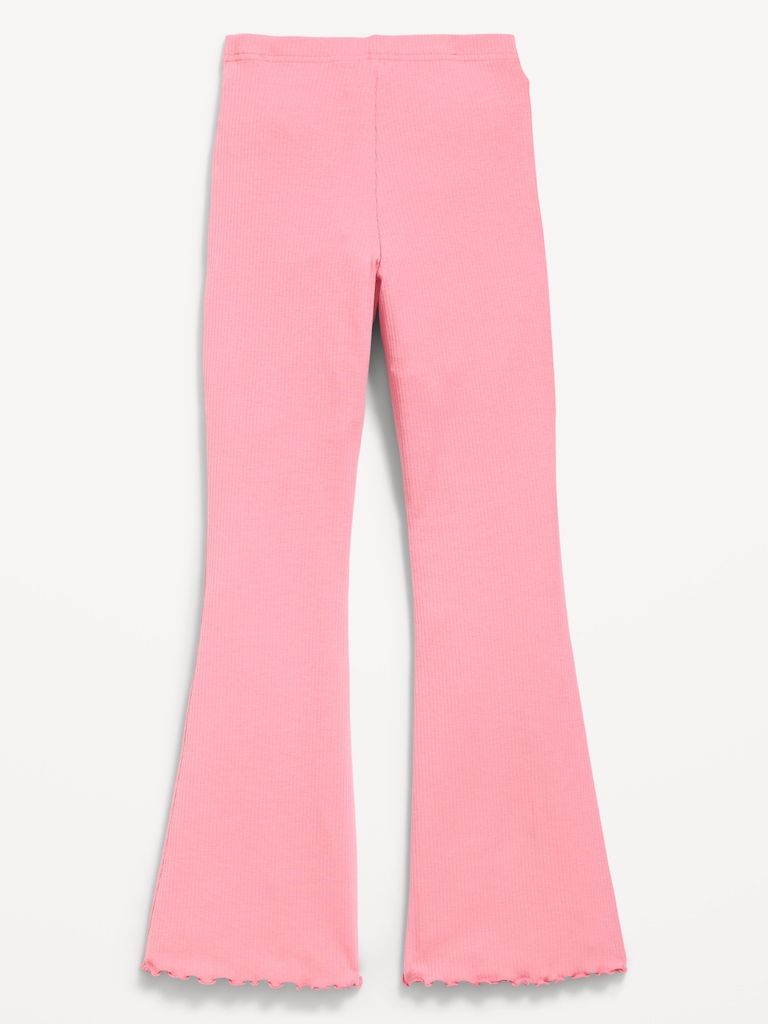 High-Waisted Ribbed Flared Leggings for Girls