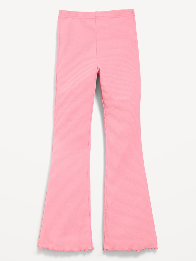 High-Waisted Ribbed Flared Leggings for Girls