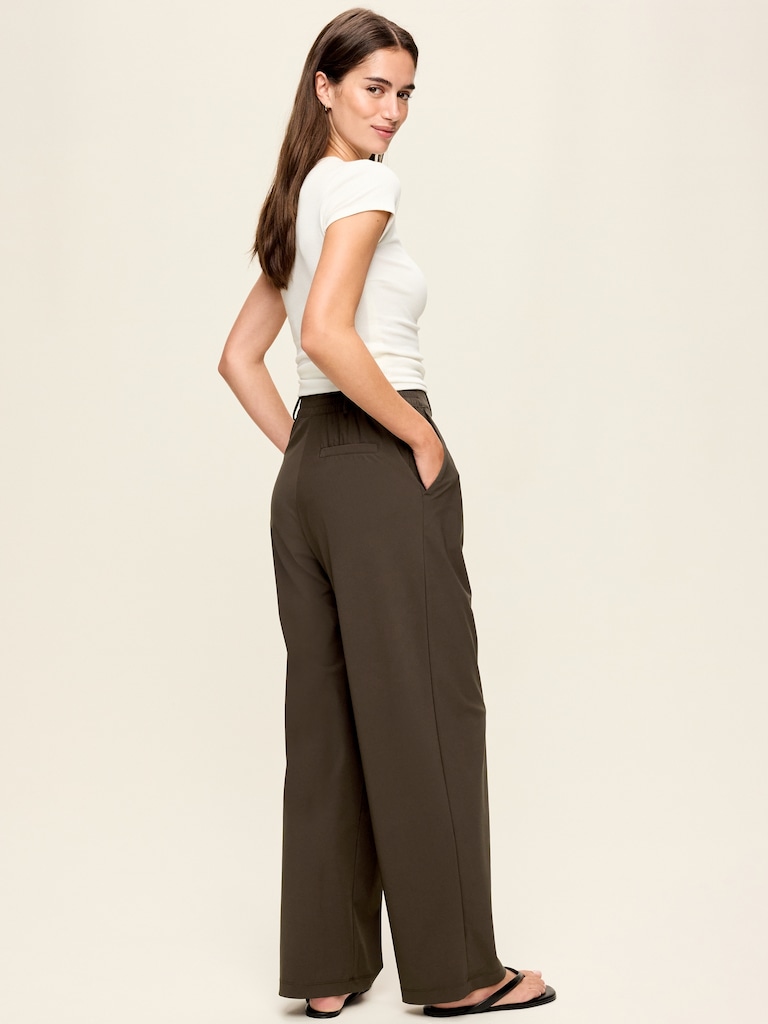 High-Waisted SleekTech Trouser Pants