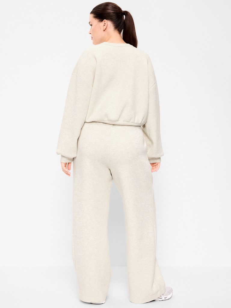 High-Waisted Bounce Fleece Wide-Leg Sweatpants