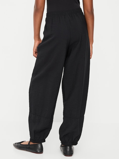 High-Waisted Crinkled Harem Pants for Girls