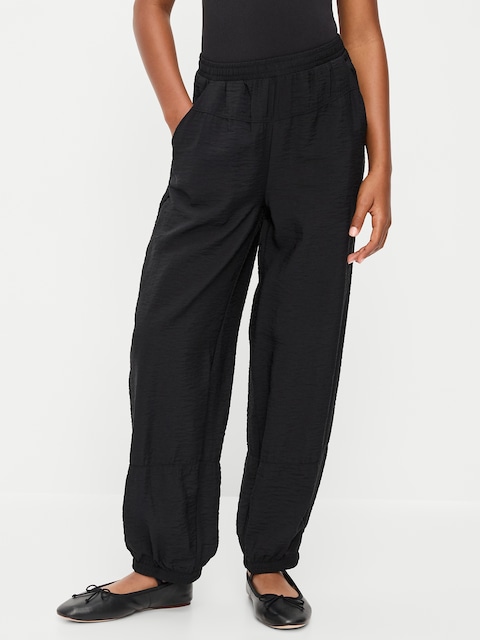 High-Waisted Crinkled Harem Pants for Girls