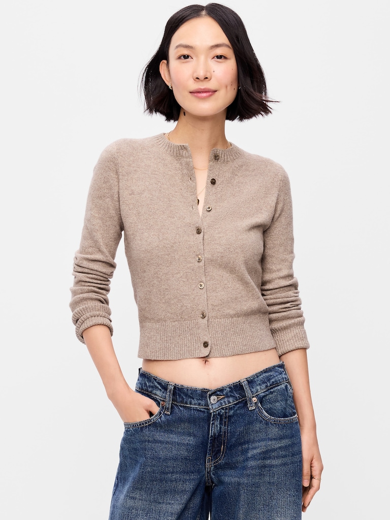 SoSoft Cropped Crew-Neck Cardigan