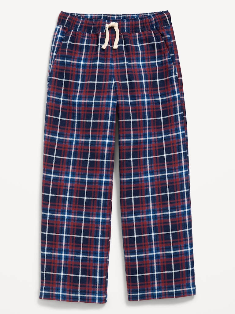 Pantalon à taille extensible en flanelle à carreaux pour garçon