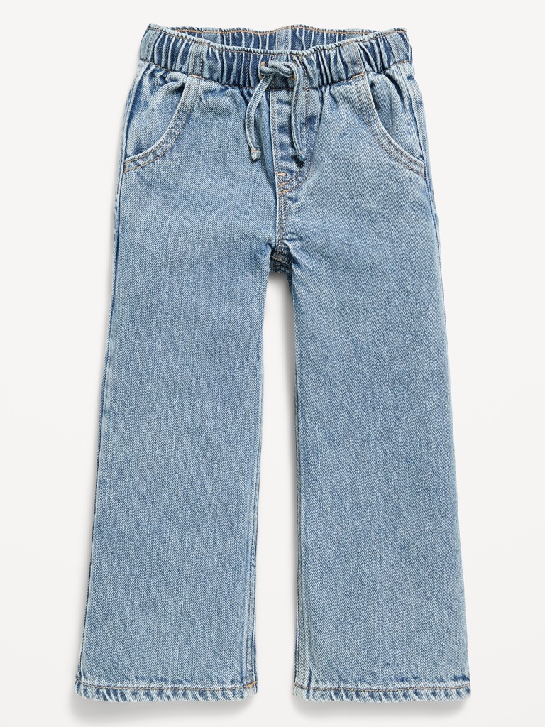 High-Waisted Baggy Wide-Leg Pull-On Jeans for Toddler Girls