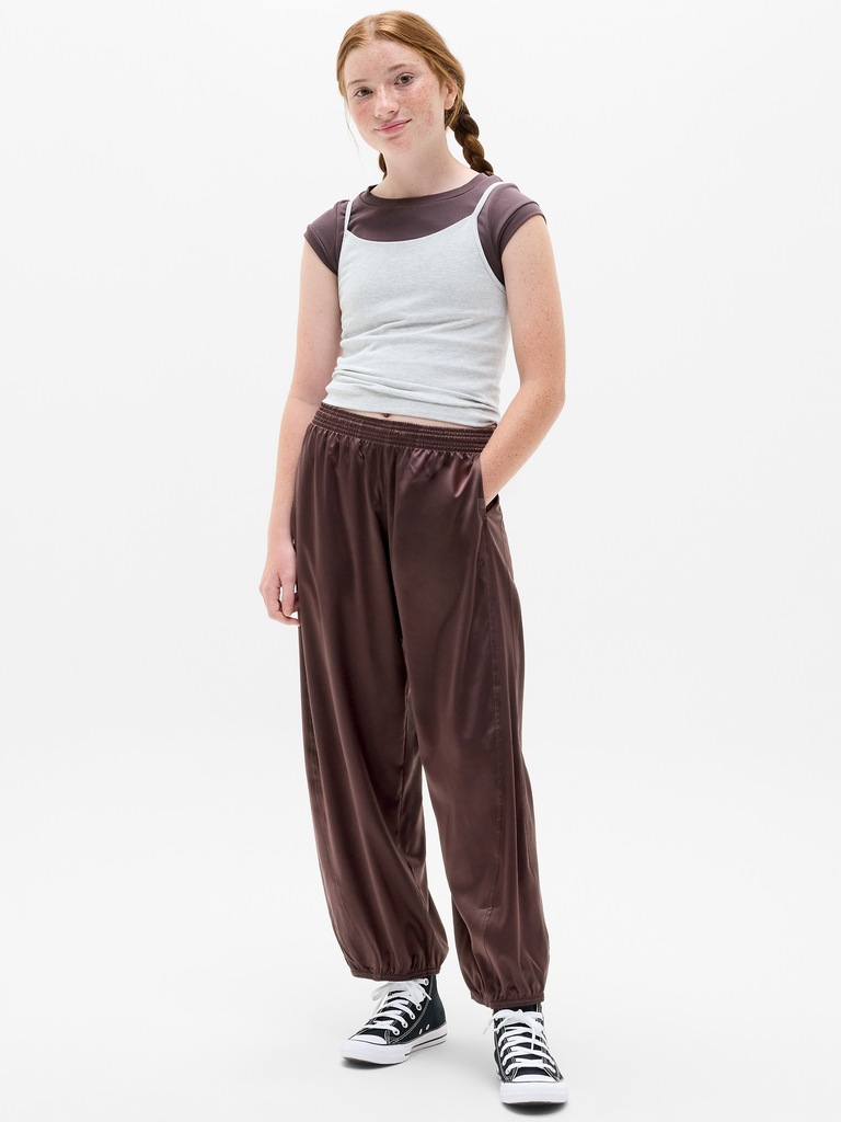 Athleta Girl Run Free Satin Bubble Pant