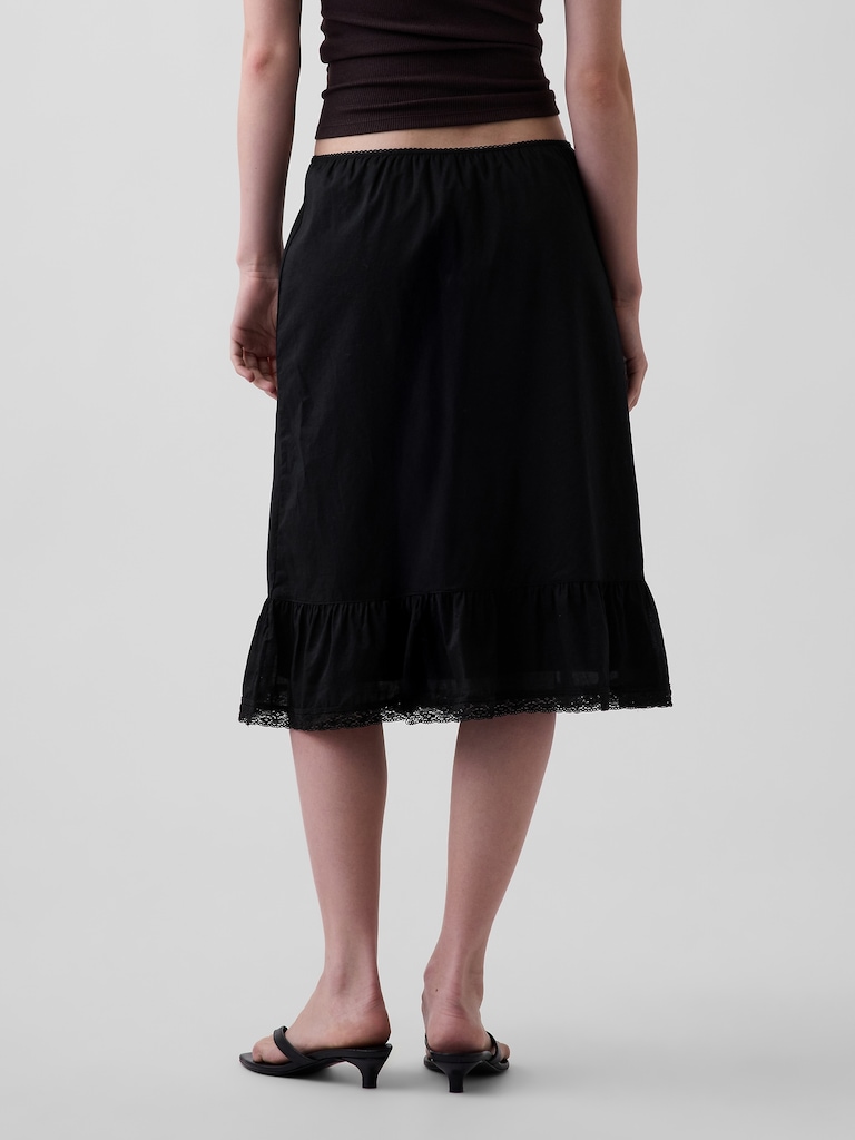Ruffle-Hem Easy Knee-Length Skirt