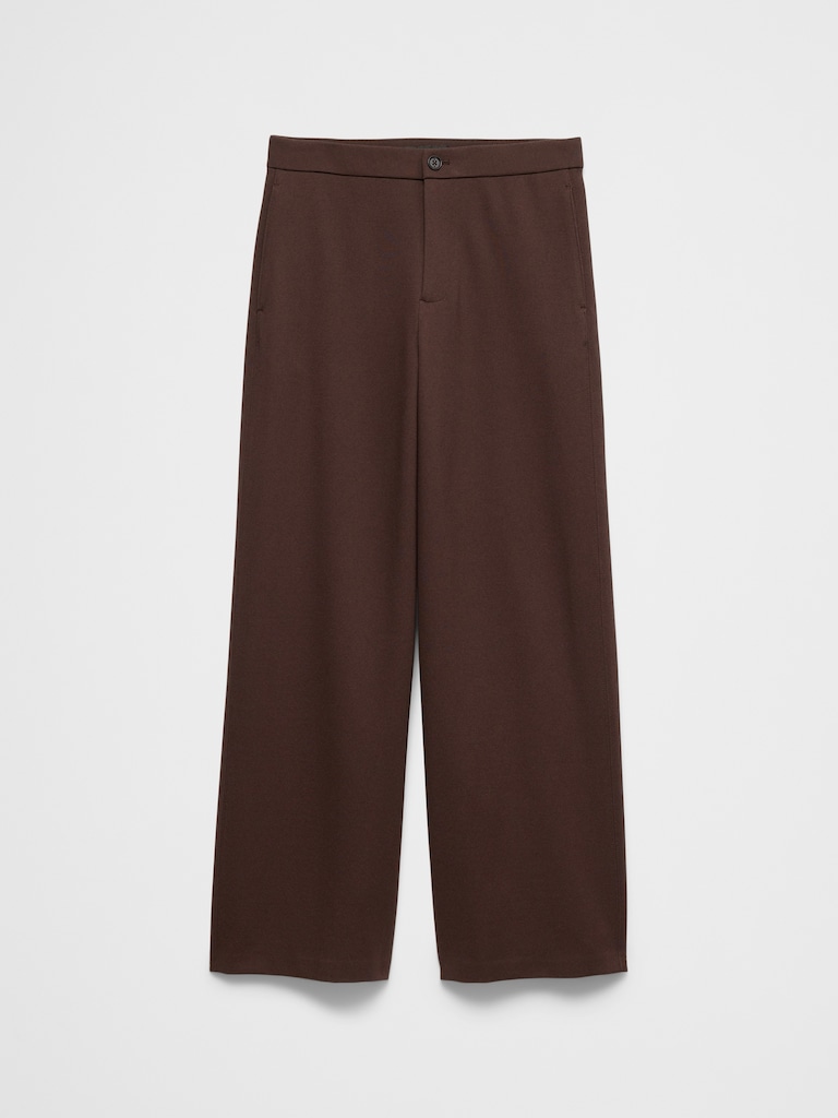 Wide-Leg High-Rise Ponte Pant