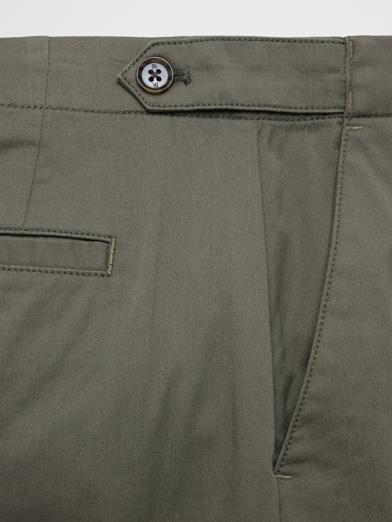 Barrel-Leg High-Rise Twill Pleated Utility Pant