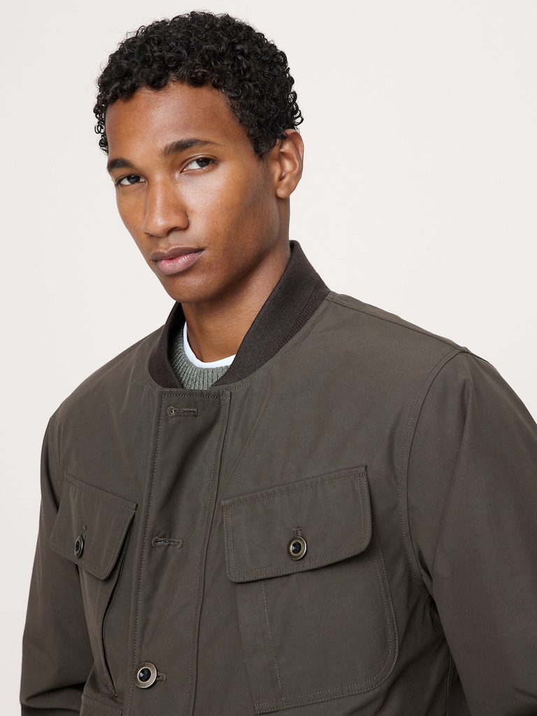 Herringbone Reversible Quilted Bomber Jacket